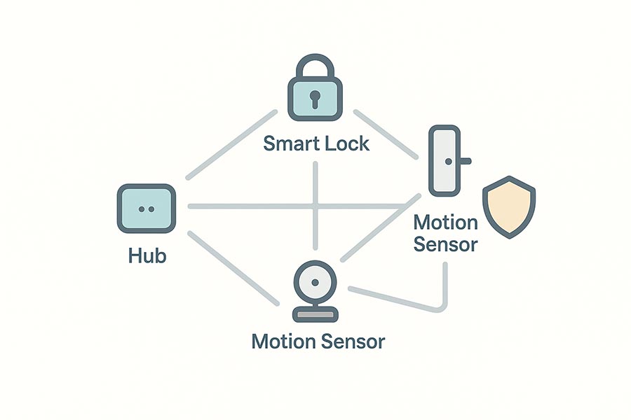 smart home mesh network infographic